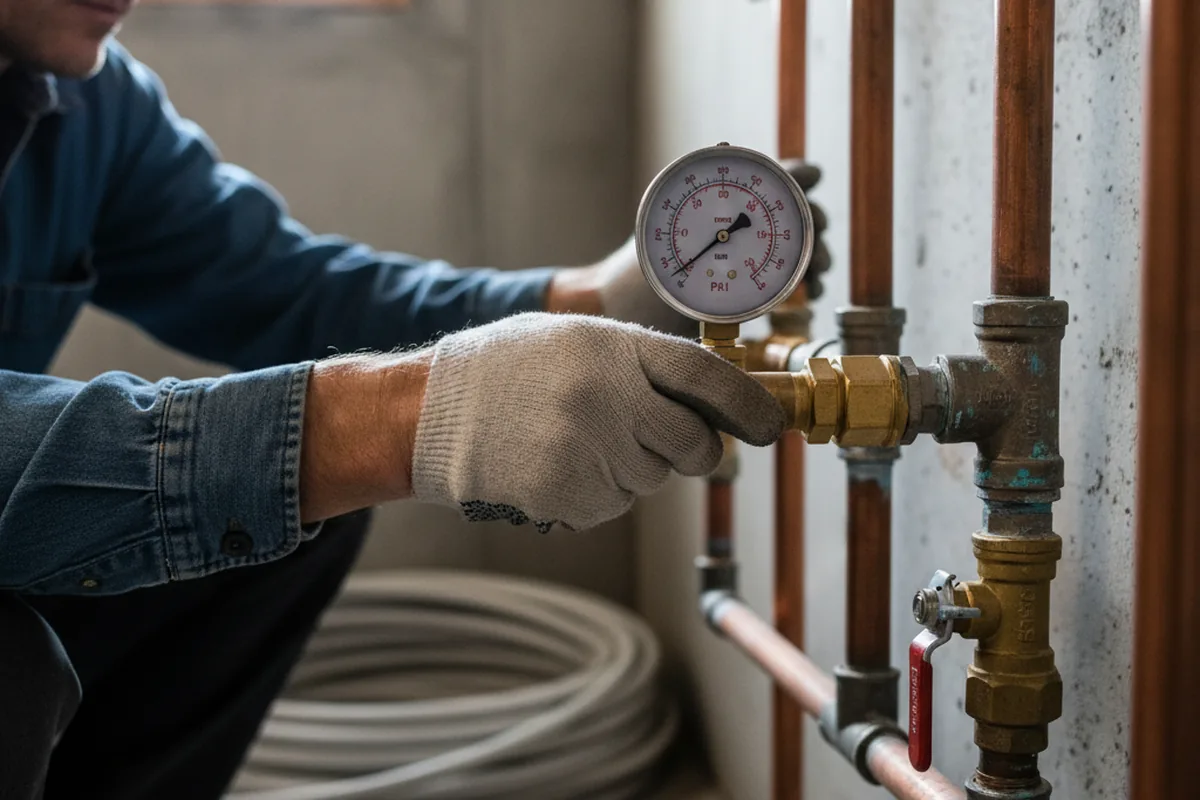Pressure testing a repaired line during Water Line Repair in Palatine